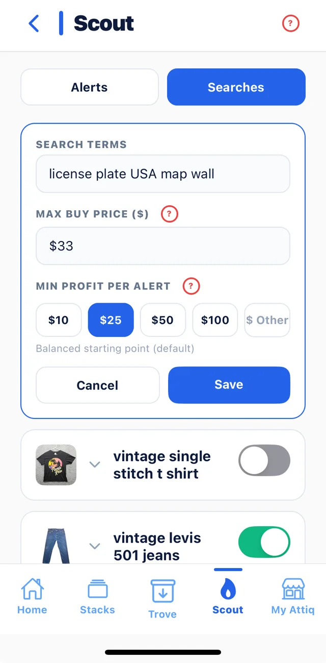 Deal alerts under your price